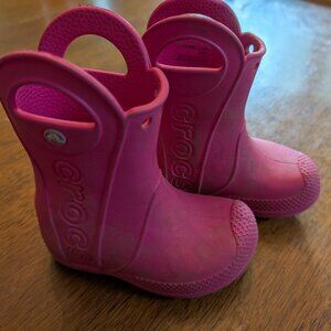 Pink Toddler Croc Boots size c7